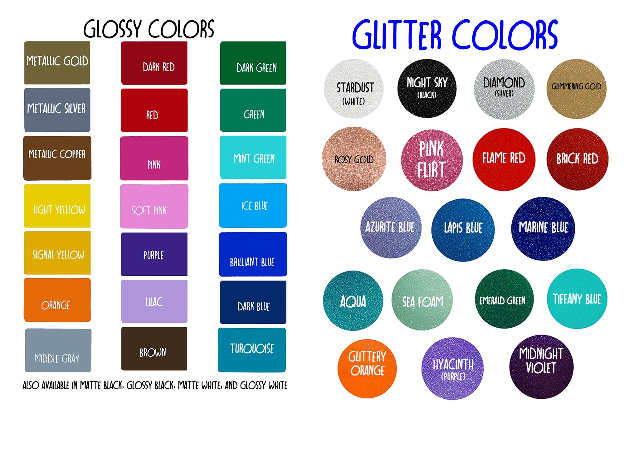 Me Decal Color Vinyl Decal - COLOR SAMPLES - Etsy