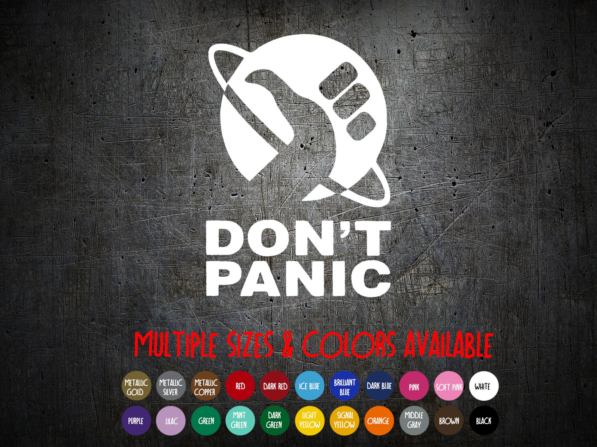 Don't panic The Hitchhiker's Guide to the Galaxy Sticker for Sale