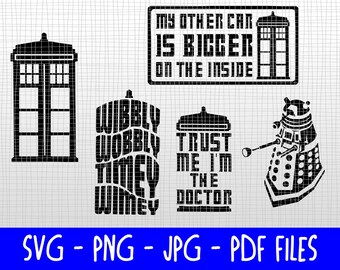 Downloadable SVGs - Dr. Who - Collection of 5