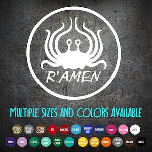 Vinyl Decal - Pastafarian - R&#39;amen -  Flying Spaghetti Monster