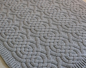 Crochet Blanket Pattern Large Cloverhill Cable Braided Blanket Crochet Pattern Blanket Throw Afghan Bulky Chunky Yarn Celtic