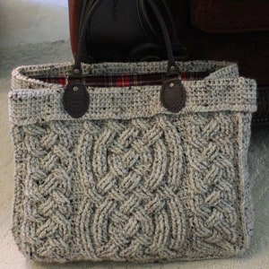 Aberdeen Cable Braided Purse Tote Handbag Crochet Patttern Aran Celtic Crochet Purse Design PDF Download for Women and Men