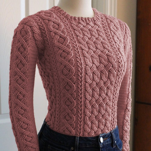 Snowy Owl Cable Braided Sweater Crochet Pattern for Women - Etsy