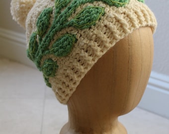 Crochet Pattern Hat Laurel Wreath Braided Cable Beanie Headband Crochet Pattern Women PDF download Celtic Crochet Pattern