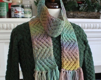 Crochet Scarf Pattern, Zenith Cable Braided Scarf Crochet Pattern for Women and Men Celtic Aran Crochet