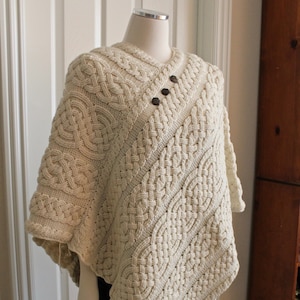 Crochet Poncho Pattern Skara Brae Poncho Cable Crochet Wrap Crochet Pattern for Women and Men Aran Celtic Cable Shawl Wrap