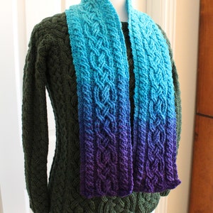 Crochet Scarf Pattern Glacier Braided Cable Scarf Cowl Crochet Pattern for Women or Men, Crochet Accessories, PDF Download, Celtic Scarf