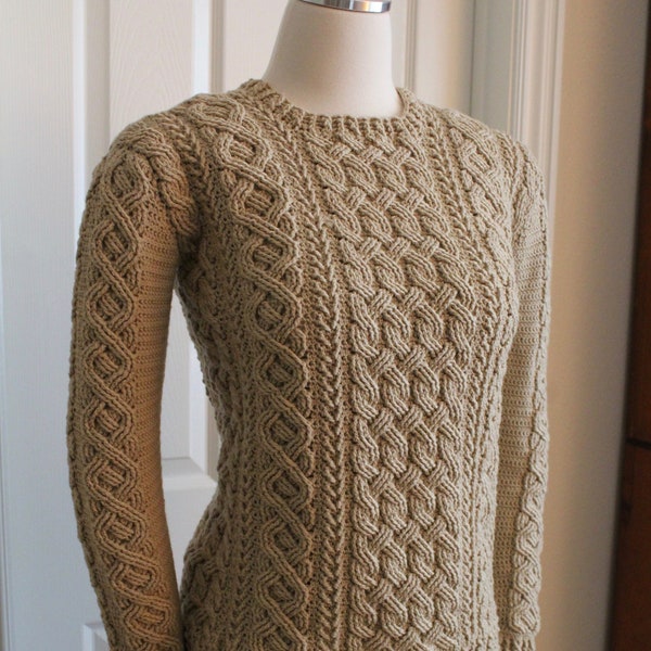 Crochet Sweater Braemar Cable Sweater Cable Pullover Crochet Pattern for Women Crochet Aran Sweater Crochet PDF Download Clothes