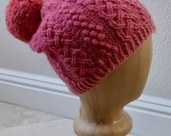 Crochet Hat Pattern Pebble Cover Slouchy Hat Cable Crochet Pattern Aran Cable Women Hat Pattern PDF Download