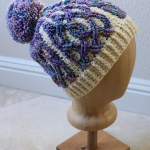 Crochet Hat Pattern, Evergreen Hat Cable Braided Crochet Pattern for Women and Men, Irish Aran Cable Crochet Hat