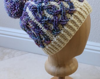 Crochet Hat Pattern, Evergreen Hat Cable Braided Crochet Pattern for Women and Men, Irish Aran Cable Crochet Hat