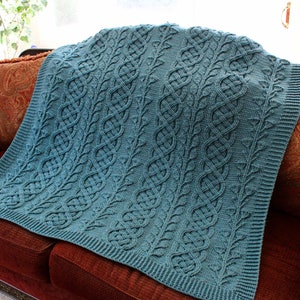 Crochet Blanket Pattern Ginko Biloba Cable Blanket Braided Cable Blanket Afghan Throw Crochet Pattern Home Decor