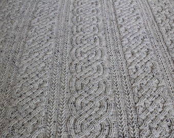 Crochet Blanket Pattern, Annandale Cable Braided Blanket Crochet Pattern Celtic Aran Throw Afghan Heirloom Irish Home Decor