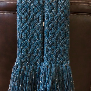 Crochet Scarf Pattern Jacquard Cable Braided Scarf Crochet Pattern for Men and Women Celtic Aran Cables Clothes Fall Patterns