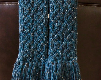 Crochet Scarf Pattern Jacquard Cable Braided Scarf Crochet Pattern for Men and Women Celtic Aran Cables Clothes Fall Patterns
