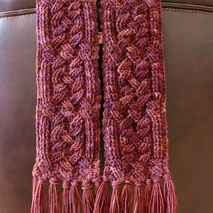 Crochet Scarf Pattern, Inveraray Cable Braided Scarf Crochet Pattern for Women and Men Celtic Aran Crochet