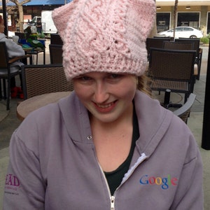 Inverness Cable Cat Hat Crochet Pattern for Women and Men image 3