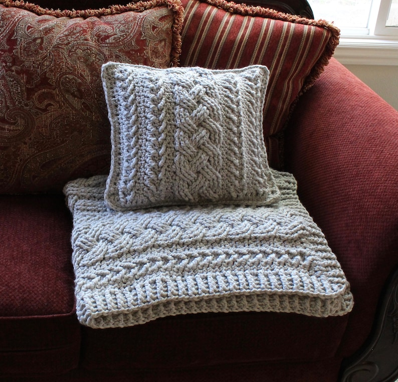 Crochet Blanket Pattern Irish Lullaby Cable Braided Blanket Etsy