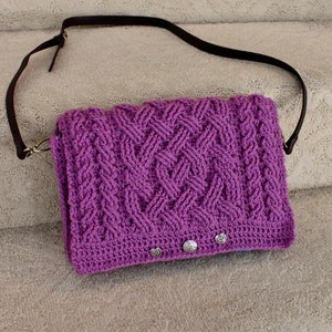 Glenrose Cable Purse Handbag Tote Crochet Pattern for Women and Men Celtic Aran Braided Cable Pattern iPad Case Laptop Case image 4