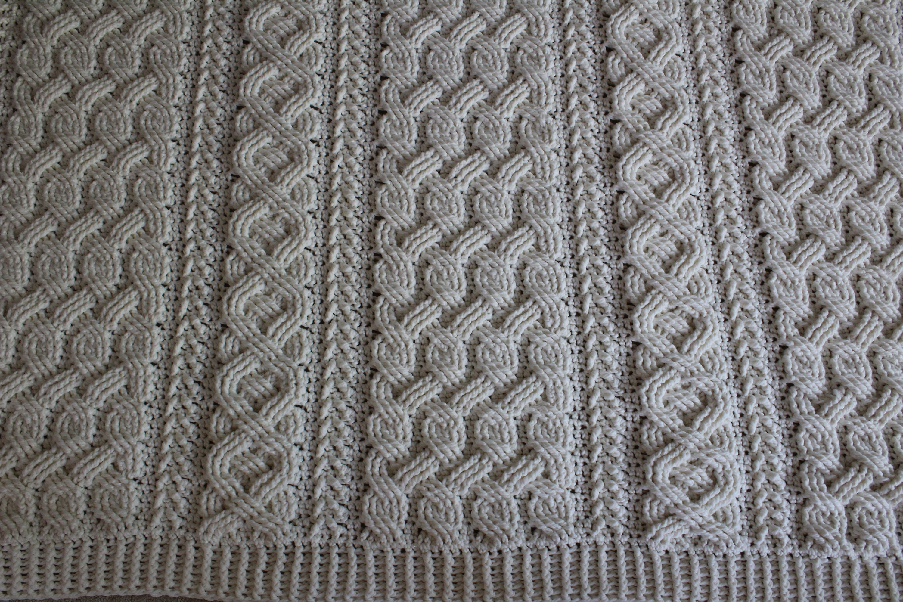 Crochet Blanket Pattern Large Braemar Cable Braided Blanket Etsy