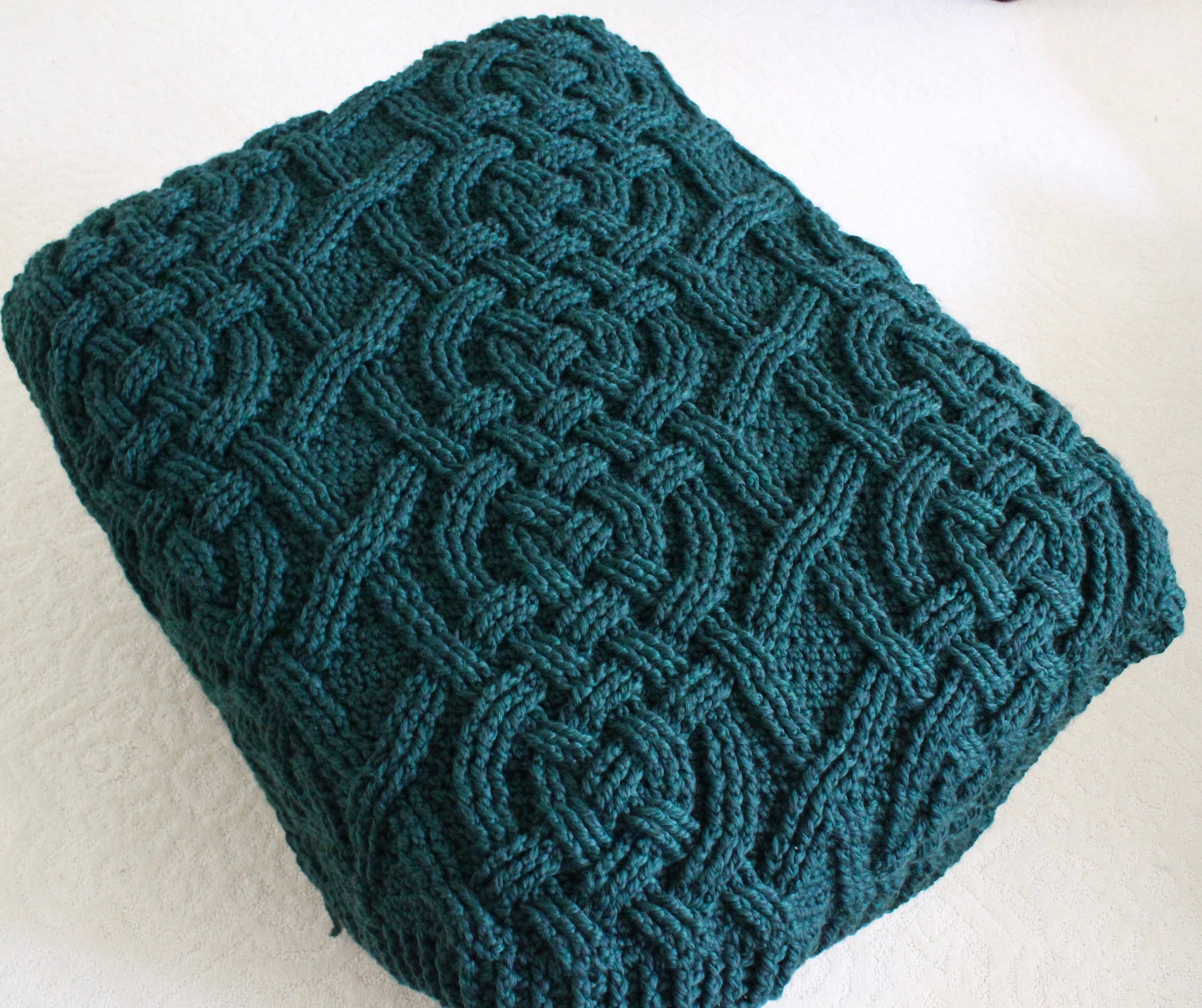 Cloverhill Cable Blanket Crochet Pattern for Women and Men, Baby Blanket Chunky Bulky Yarn PDF Download Home Decor