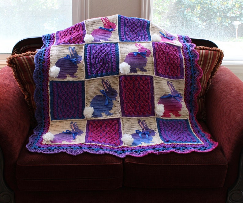Crochet Blanket Pattern Bunny Cable Braided Blanket Crochet Pattern ...