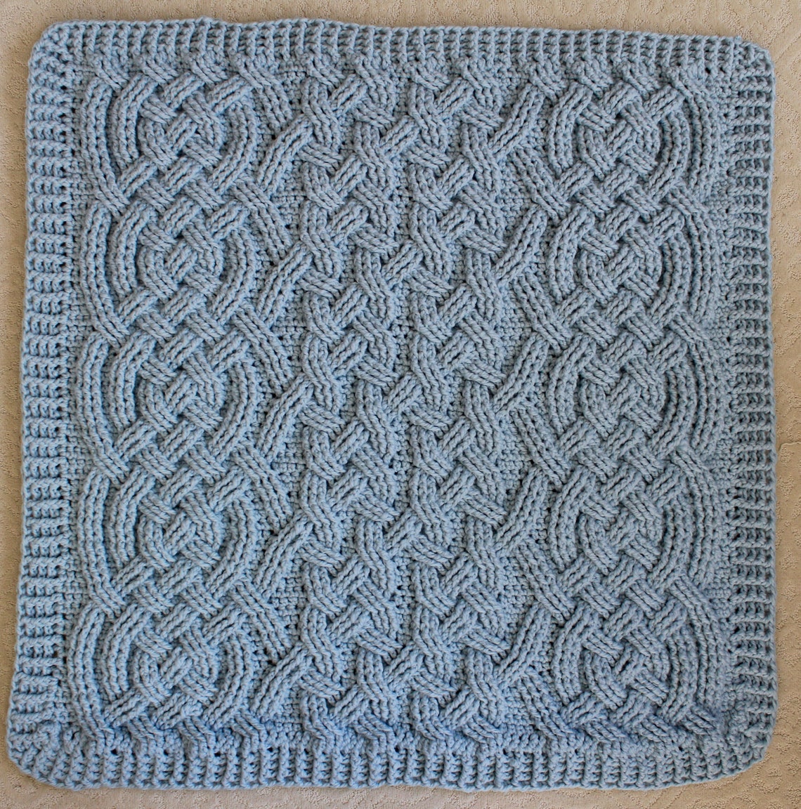 Moonbeam Cable Braided Blanket Throw Afghan Crochet Pattern Etsy