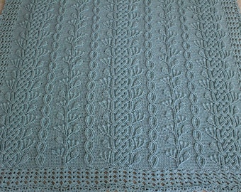 Crochet Blanket Pattern Celtic Garden Braided Cable Blanket Afghan