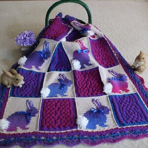 Crochet Blanket Pattern Bunny Cable Braided Blanket Crochet Pattern ...
