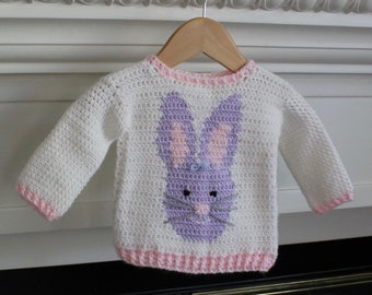 Bunny Love Baby Sweater Crochet Pattern for Boys and Girls - Etsy