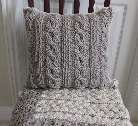Rossyln Cable Pillow Crochet Pattern Crochet Cabled Throw Pillow Pattern