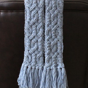 Crochet Scarf Pattern, Provence Cable Braided Scarf Crochet Pattern for Women and Men Celtic Aran Crochet