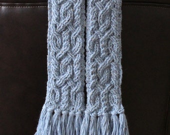 Crochet Scarf Pattern, Provence Cable Braided Scarf Crochet Pattern for Women and Men Celtic Aran Crochet