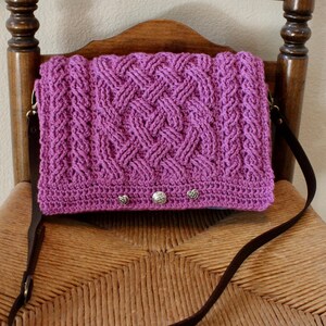 Glenrose Cable Purse Handbag Tote Crochet Pattern for Women and Men Celtic Aran Braided Cable Pattern iPad Case Laptop Case image 7