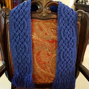 Crochet scarf pattern, Mickey Mouse Cable Braided Scarf Crochet Pattern for Women and Men, PDF Download, Aran Cable Scarf
