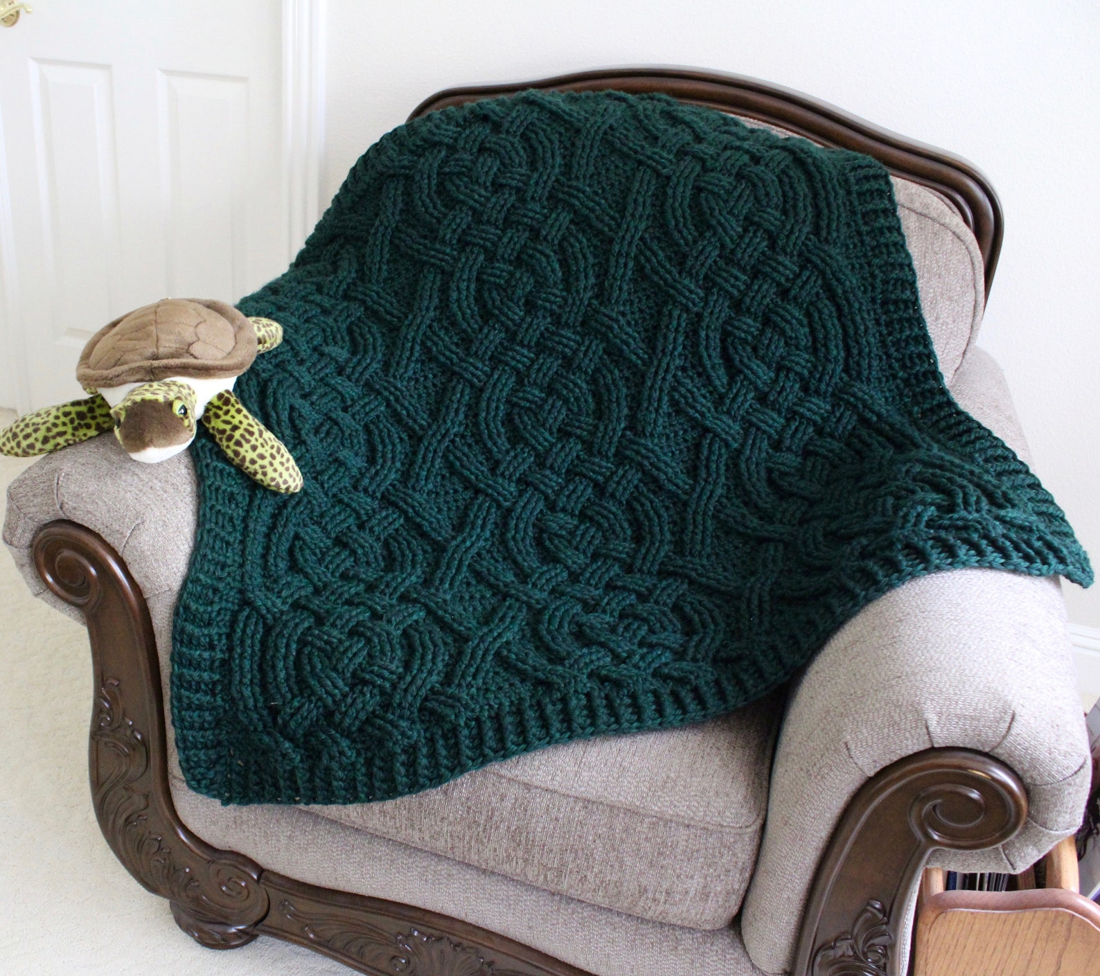 Cloverhill Cable Blanket Crochet Pattern for Women and Men, Baby