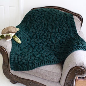 Cloverhill Cable Blanket Crochet Pattern for Women and Men, Baby Blanket Chunky Bulky Yarn PDF Download Home Decor image 2
