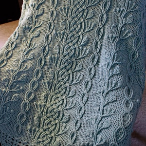 Crochet Blanket Pattern Celtic Garden Braided Cable Blanket Afghan Throw Crochet Pattern Home Decor image 7