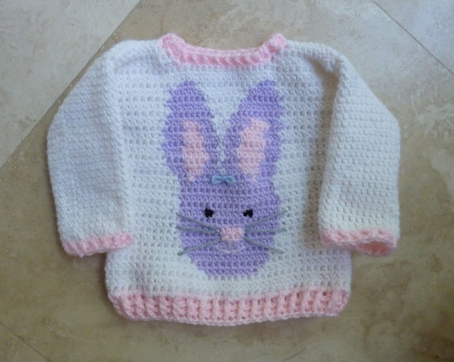 Bunny Love Baby Sweater Crochet Pattern for Boys and Girls (size 0 -12 ...