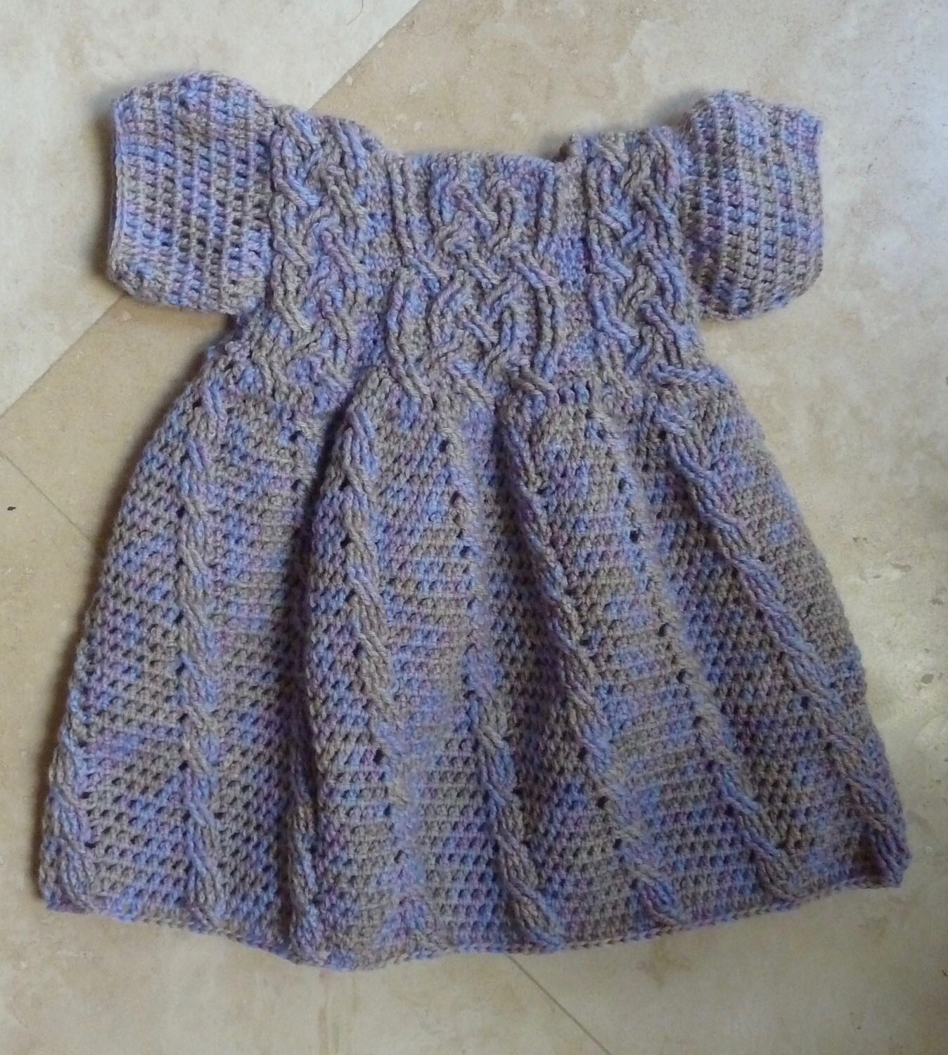 Rapunzel Braided Cable Baby Dress Crochet Pattern for Girls | Etsy