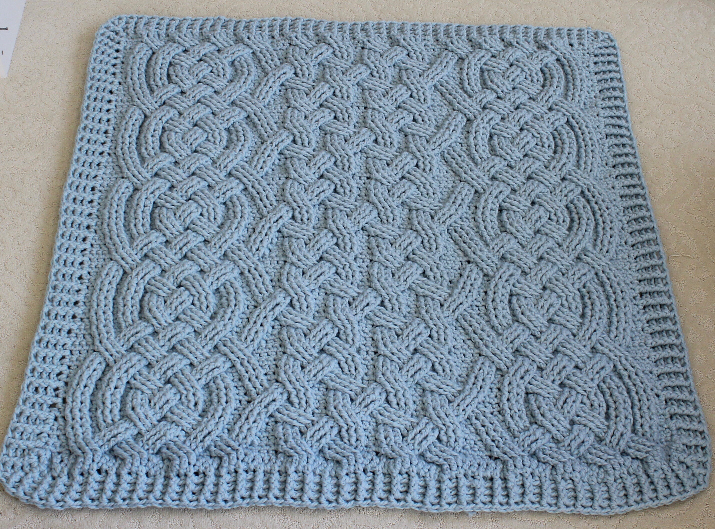 Moonbeam Cable Braided Blanket Throw Afghan Crochet Pattern Etsy