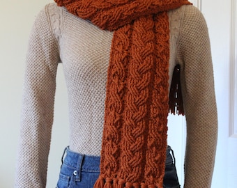 Crochet Scarf Pattern, Autumn Haven Braided Cable Scarf Crochet Pattern for Men and Women PDF download Celtic Crochet Pattern Clothing