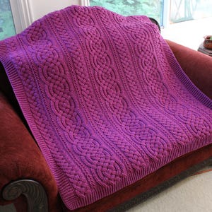 Crochet Blanket Pattern, Aberdeen Braided Cable Blanket Afghan Throw Crochet Pattern Home Decor Saxon Braid