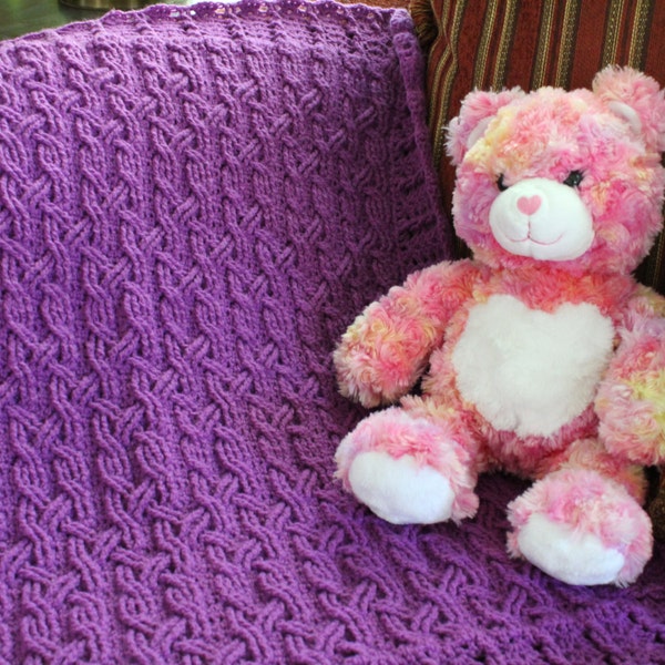 Crochet Blanket Pattern, Shamrock Cable Braided Baby Blanket Crochet Pattern, Crib blanket, PDF download, Baby Crochet, Stroller Blanket