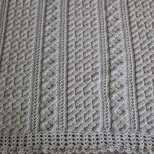 Crochet Blanket Pattern Braemar Cable Braided Blanket Crochet Pattern Throw Afghan Aran Celtic Cable Crochet Pattern Blanket Holiday image 5