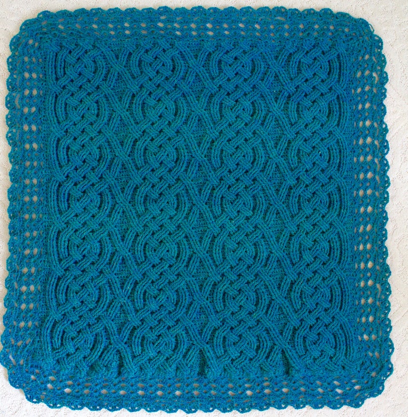 Crochet Blanket Pattern, Aberdeen Braided Baby Cable Aran Blanket Crochet Pattern for Boys and Girls, Celtic blanket, cable pattern image 2