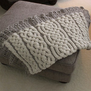 Crochet Blanket Pattern, Chenonceau Cable Braided Blanket Crochet Pattern Celtic Aran Throw Afghan Heirloom Irish Home Decor Men Women