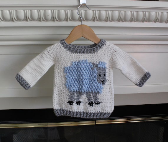 Lambie Love Baby Sweater Crochet Pattern For Boys And Girls Etsy