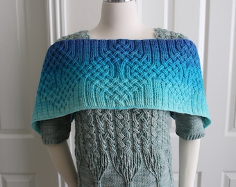 Crochet Shawl Pattern Crochet Cable Shawl Wrap Pattern Celtic Diamond Shawl Women Gradient PDF pattern download