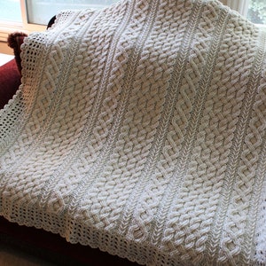 Crochet Blanket Pattern Braemar Cable Braided Blanket Crochet Pattern Throw Afghan Aran Celtic Cable Crochet Pattern Blanket Holiday image 3